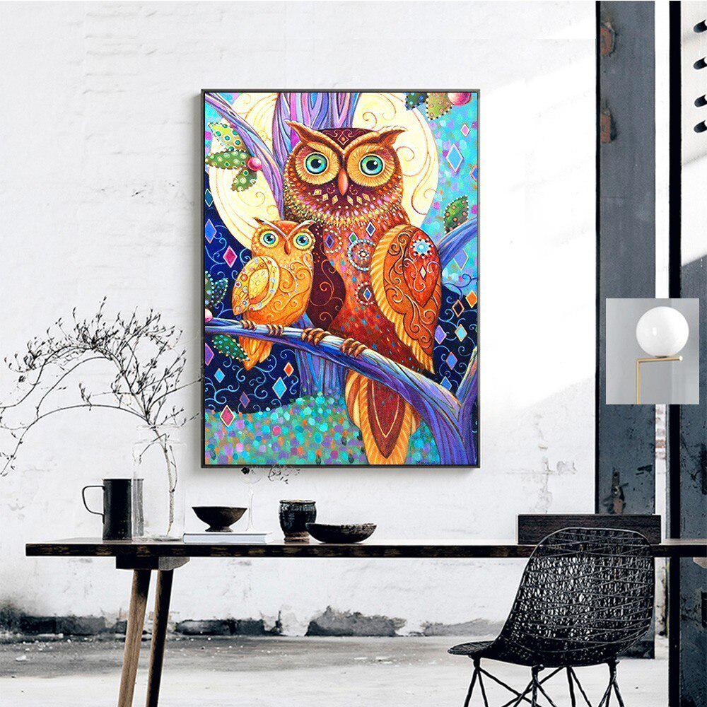 5D DIY Diamond Painting Full Round Animal Owl Embroidery Sale Picture Rhinestone Diamond