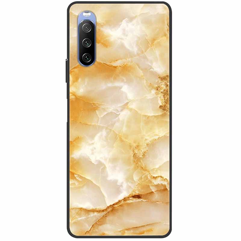 Soft Cover For Sony Xperia 10 III Case 5 III Soft Silicone Black Cases for Sony Xperia 1 III / Xperia1 XZ4 Covers Cool Marble