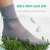 Men's Silk Stockings - Mid-calf Mesh Thin Socks Suitable for Spring and Summer, with Anti-odor, Antibacterial and Sweat-absorbing Properties.