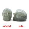Natural Crystals Skulls Mineral Ghost Head Polished Carved Halloween Gift Desktop Home Decor Stone Crafts Skull Statues 14Colors