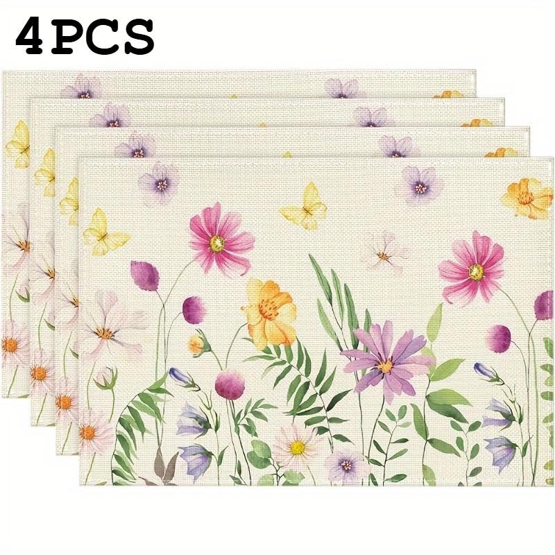 

12pcs/4pcs Floral Butterfly Placemats Perfect for Parties And Seasonal Dining Decor, For Dining Decor, Outdoor Picnics, Weddings