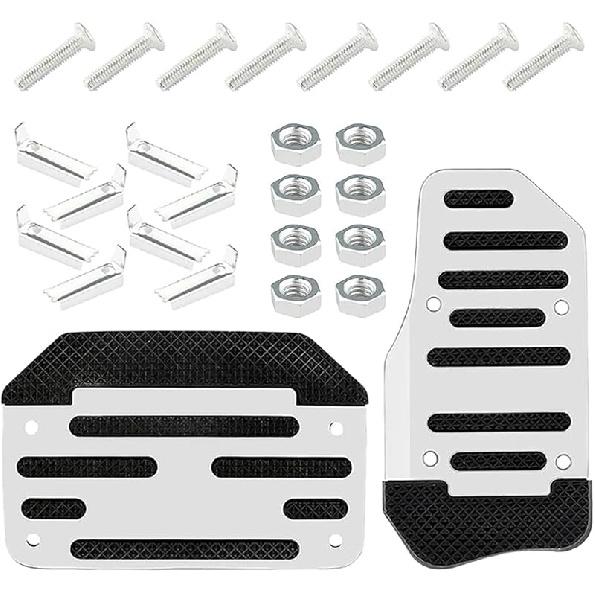 2PCS Non-Slip Car Pedal Covers, Automatic Transmission Gas Pedal Pads Kit, Aluminum Alloy Brake Pedals Set For Car Safety, Universal Replacement