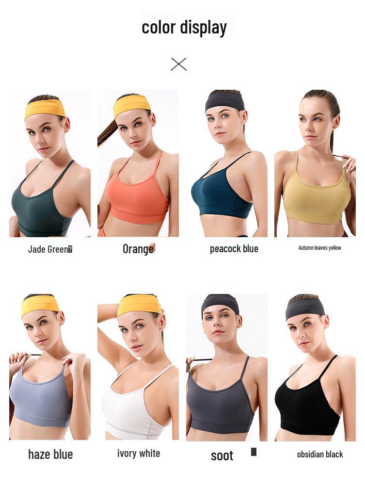 Stoßfester doppelseitiger Nylon-Sport-BH mit Y-Rücken - Racerback-Design