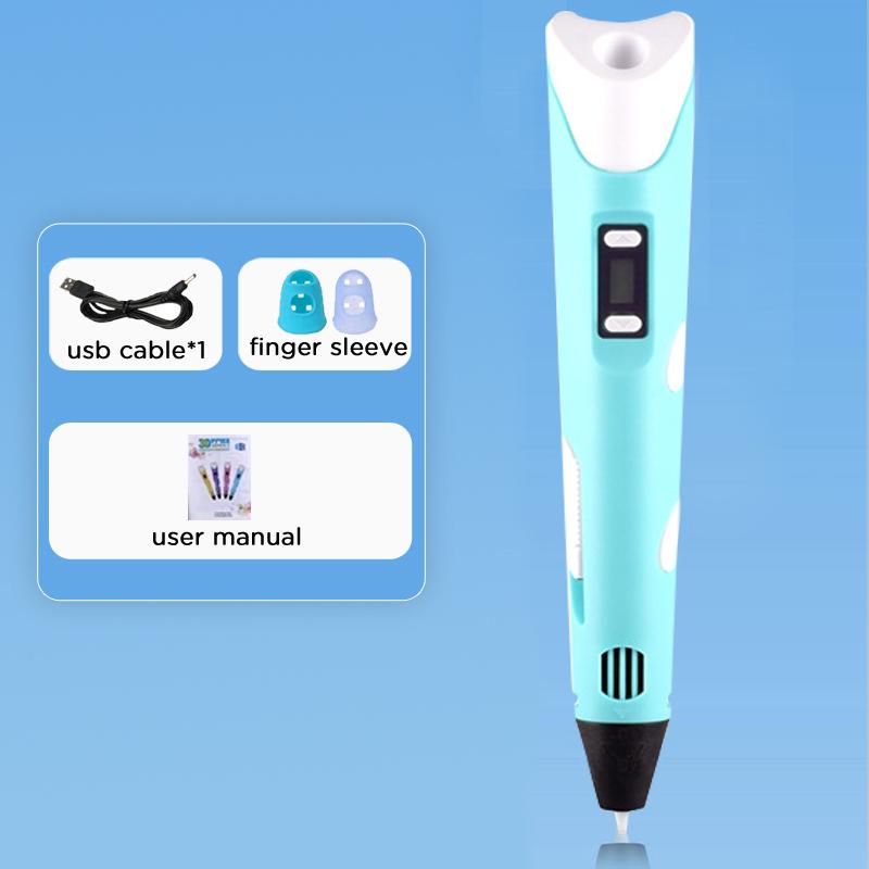 3D-ручка PLA-филамент 3D-ручка для 3D-принтера 3D-ручка со светодиодным экраном DIY Рисование Stift Креативная игрушка Подарок для детей Дизайн Рисование PLA Filagment