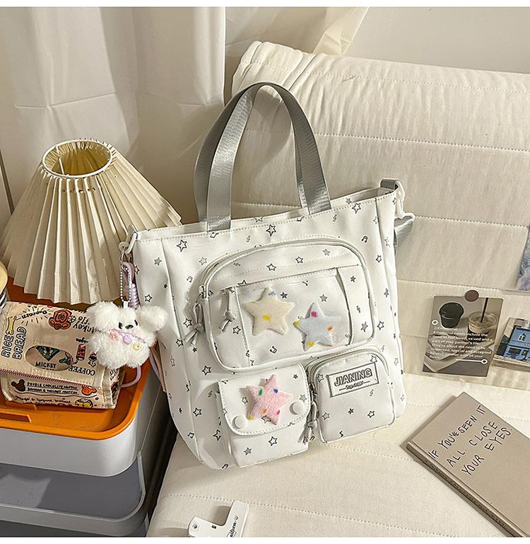 Schoolbag Japanese ins new high-value schoolbag, sweet star bar pain bag, lightweight and versatile backpack for junior high school students
