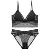 Sexy Spitzen-Bügelloses BH-Set mit tiefem Rücken, dünnen Baumwoll-Push-Up-Polstern und Schmetterlingsknoten-Design