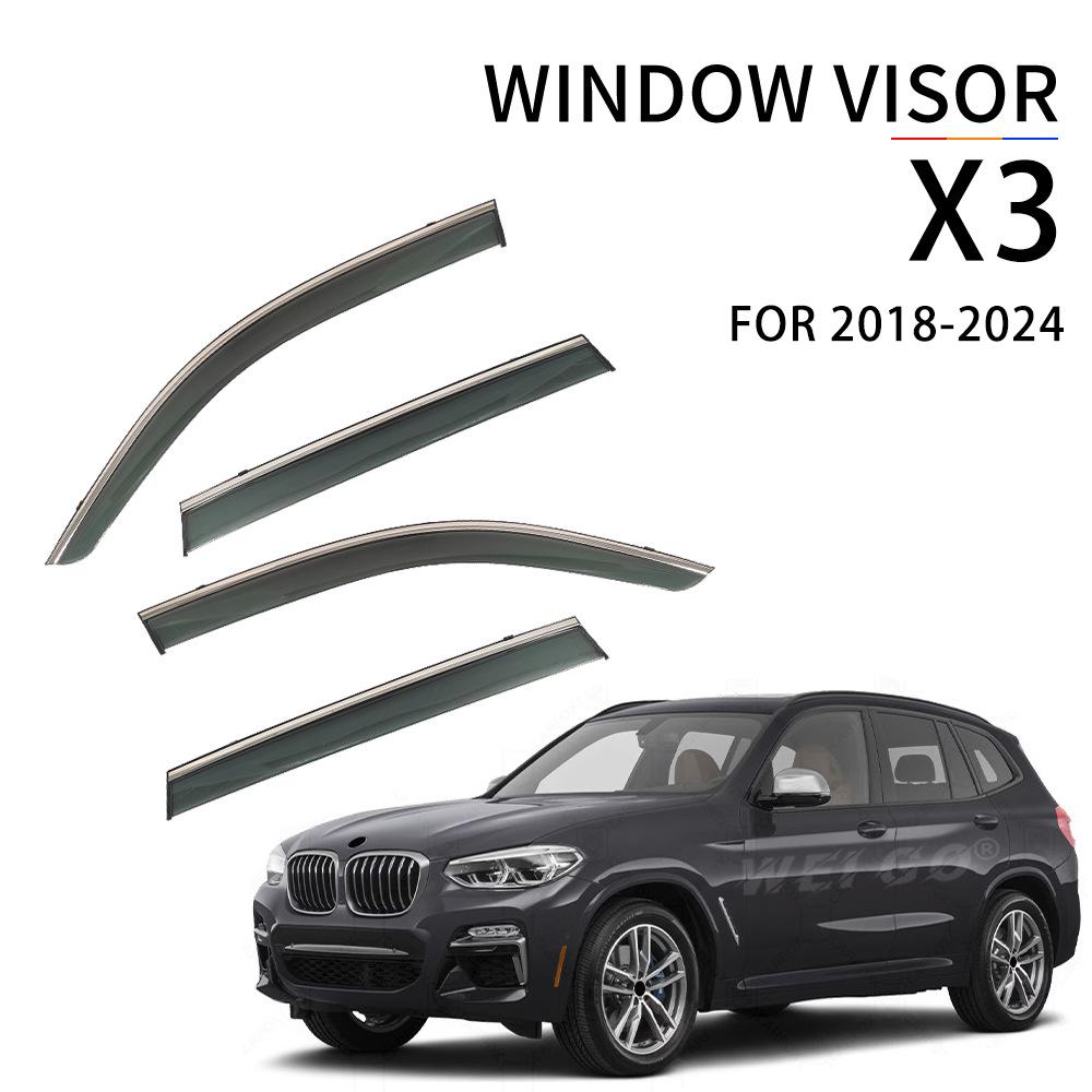 

BMW X3 G01 (2018-2024) Window Visor Sunshade Rain Shield 4PCS with Trim Rain Shield