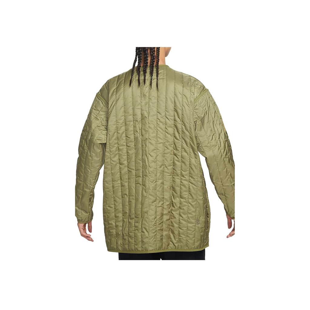 Nike Solid Color Outdoor Sports Mid-Length Hooded Casual Long Sleeve Cotton Jacket Men Jackets Khaki DQ4283-382