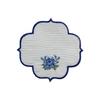 6-piece Cross Stitch Rose Embroidered Blue Color Linen Presentation Napkin