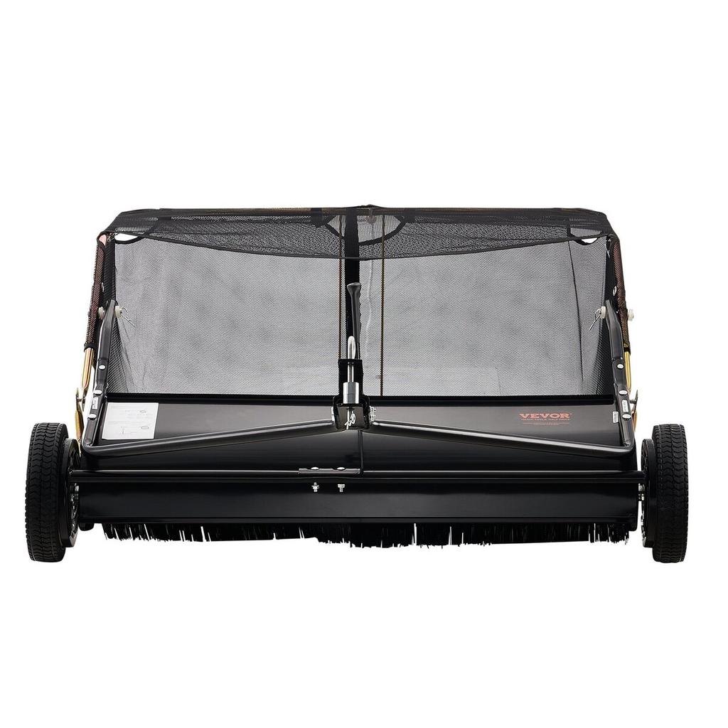 Tow-Behind Lawn Sweeper 42-inch Leaf Yard Collector 12 Cu.ft. Adjustable