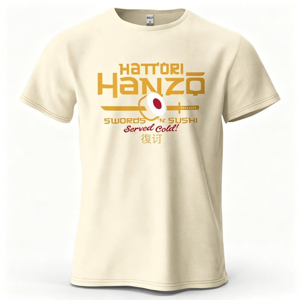 Unisex Unisex Hattori Hanzo Tshirt Swords And Sushi Movie Graphic Tee Casual Japanese Retro Short Sleeve Cotton Streetwear Tshirt