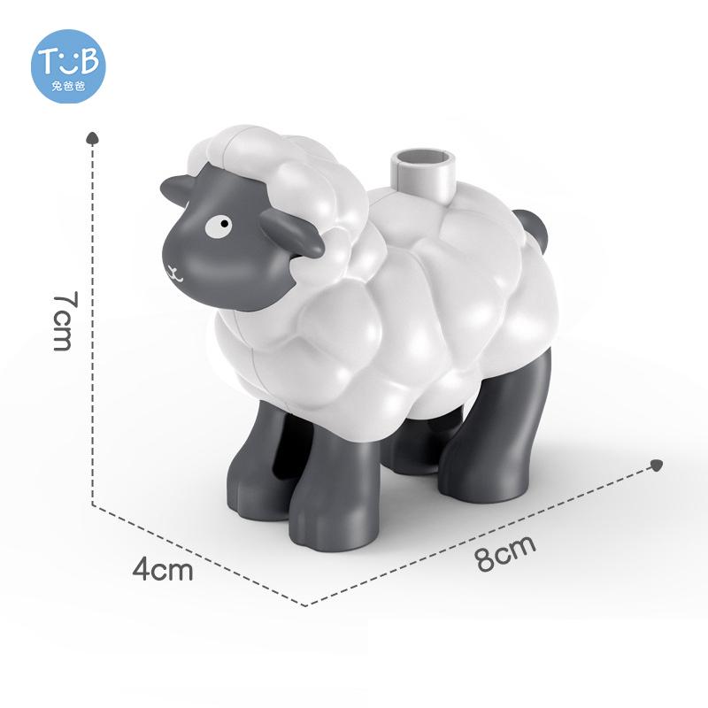 Big Building Blocks Marine Farm Animal Cat Dog Accessories Lion Shark Compatible With Duploed City Education Children Gift Toys