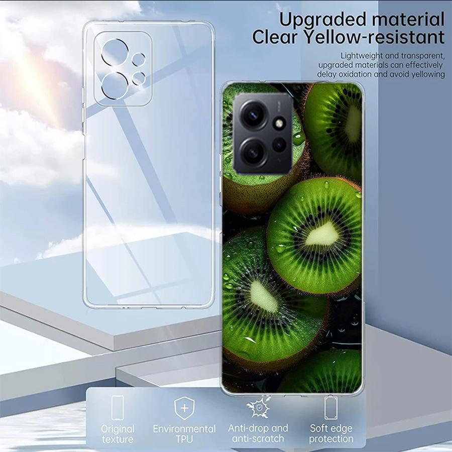 Summer Fruit Kiwi Phone Case For Redmi Note 14 15 Pro 5G 13 12 Pro Plus 11 11T 11E 11S 10 Pro 10S 9 9S Cover Cell Clear TPU Capa