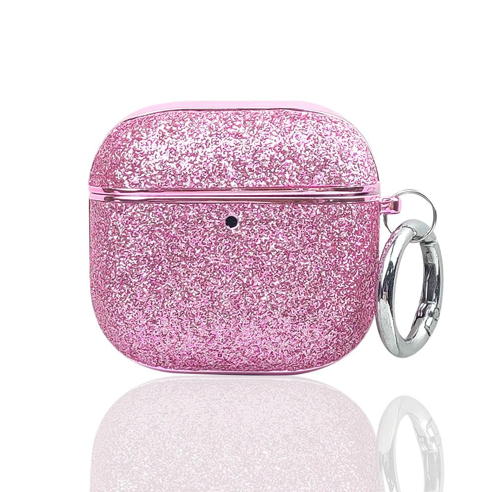 

Buds3 Solid Color Electroplating Glitter Hard Cover for Samsung Galaxy Buds 3 Pro Earphone Protection Bling Case with Round Ring Buds3 розовый