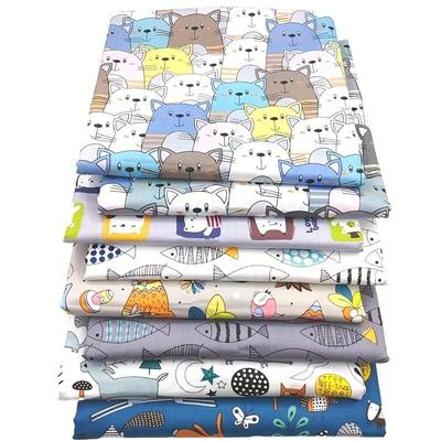 8pcs/set Multicolor Patchwork Pure Cotton Cloth Sewing Quilting Fabric Needlework Material Floral Printed Handcraft