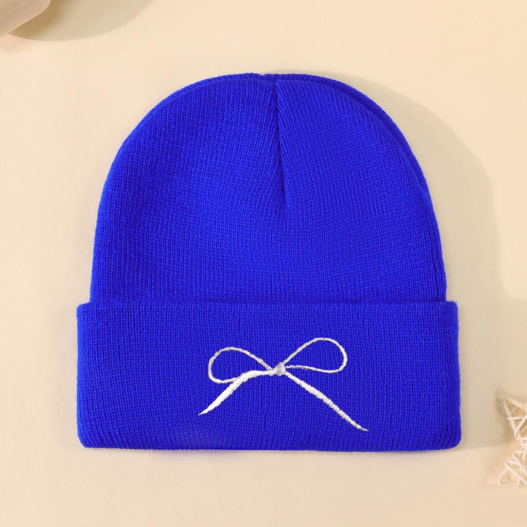 Outdoor Cycling Warm Cold Hat Bow Knitted Hat Trendy Versatile Autumn And Winter Cold Wool Hat Women