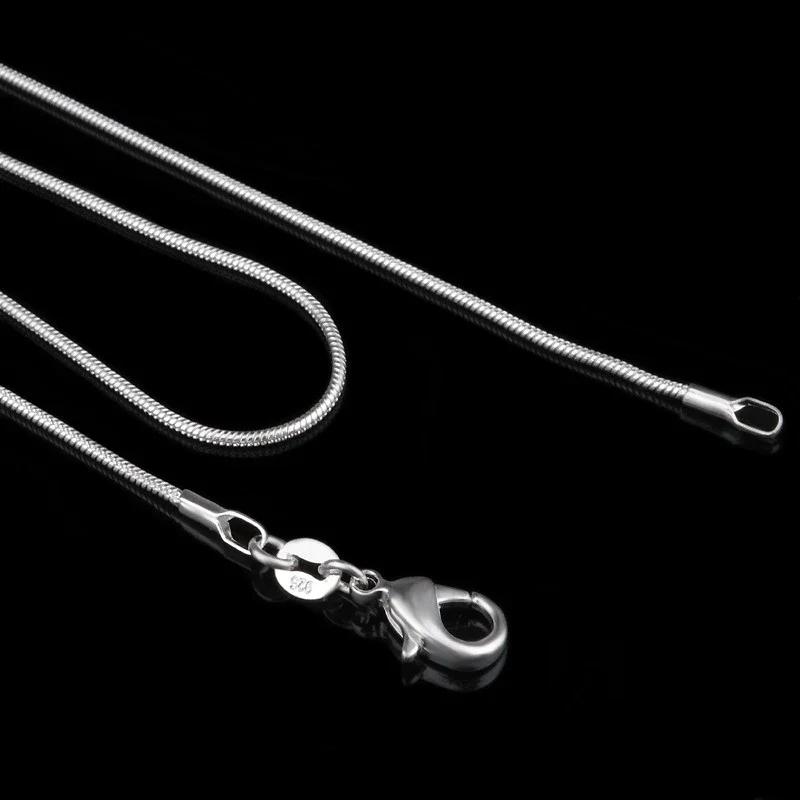 New Fine 925 sterling silver necklace women, silver fashion jewelry Snake Chain 1mm Necklace 16 18 20 22 24"