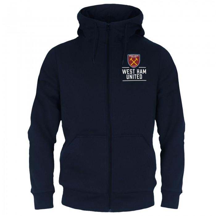 West Ham United FC Mens Fleece Full Zip Hoodie