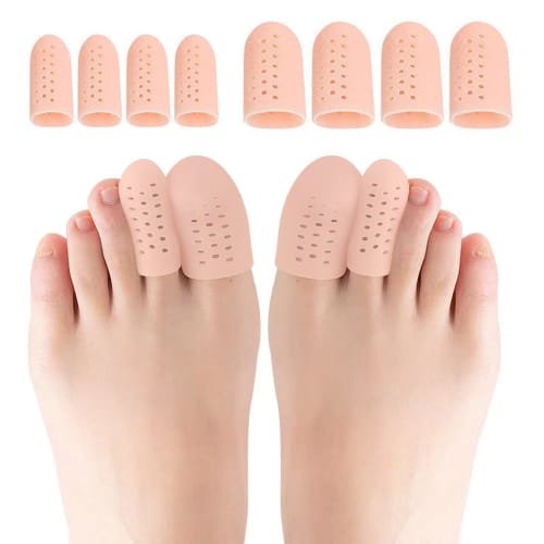 

ZHEJIA 8 Toe Nail Protective Caps, Silicone Toe Supports, Cushioned Toe Cots, Shock Absorbing Gel Cushion Toe Protectors, Breathable for Blisters