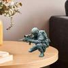 Rifle Soldier Figurine Realistic Green Soldier Statue Sculpture Metal Model Toy Home