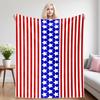 Star Stripe USA Warm And Soft Halloween And Christmas Sofa Decoration Gift With Flannel Blanket