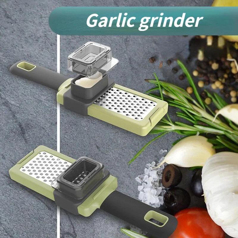 Garlic Press Multifunctional Garlic Masher Manual Garlic Masher Household Kitchen Tool Garlics Grinding Tool Cooking Accessories