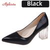 Fashion Aphixta 7cm High Heels Women Lady Orange Leather Pumps Female Wedding Green Transparent Shoes Drop Shipping Plus Size  30-50