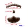 100% Human Hair Beard Black Brown Lace Mesh Beard Shallow Short Realistic Fake Moustache For Men Makeup Facial Hair Hand Made