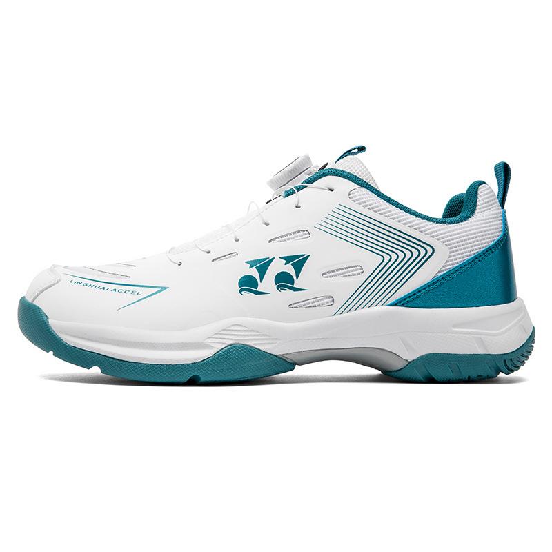

Rotary buckle badminton shoes men s and women s shock-absorbing and breathable professional training shoes non-slip outdoor sports tennis shoes 44