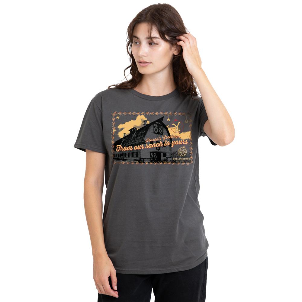 Yellowstone Unisex Adult Seasons Greetings From The Yellowstone Christmas T-Shirt