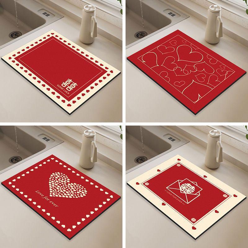 New Chinese Kitchen Countertop Diatom Mud Drain Mat Household Sink Side Put Bowl Plate Cup Absorbent Mat Free Cutting