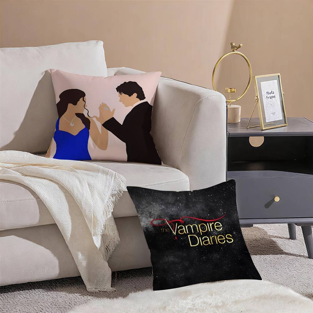 Film The Vampire Diaries-D Kuddfodral Silkeslent elegant Bekväm Soffsäng Osynlig dragkedja Strandkuddfodral