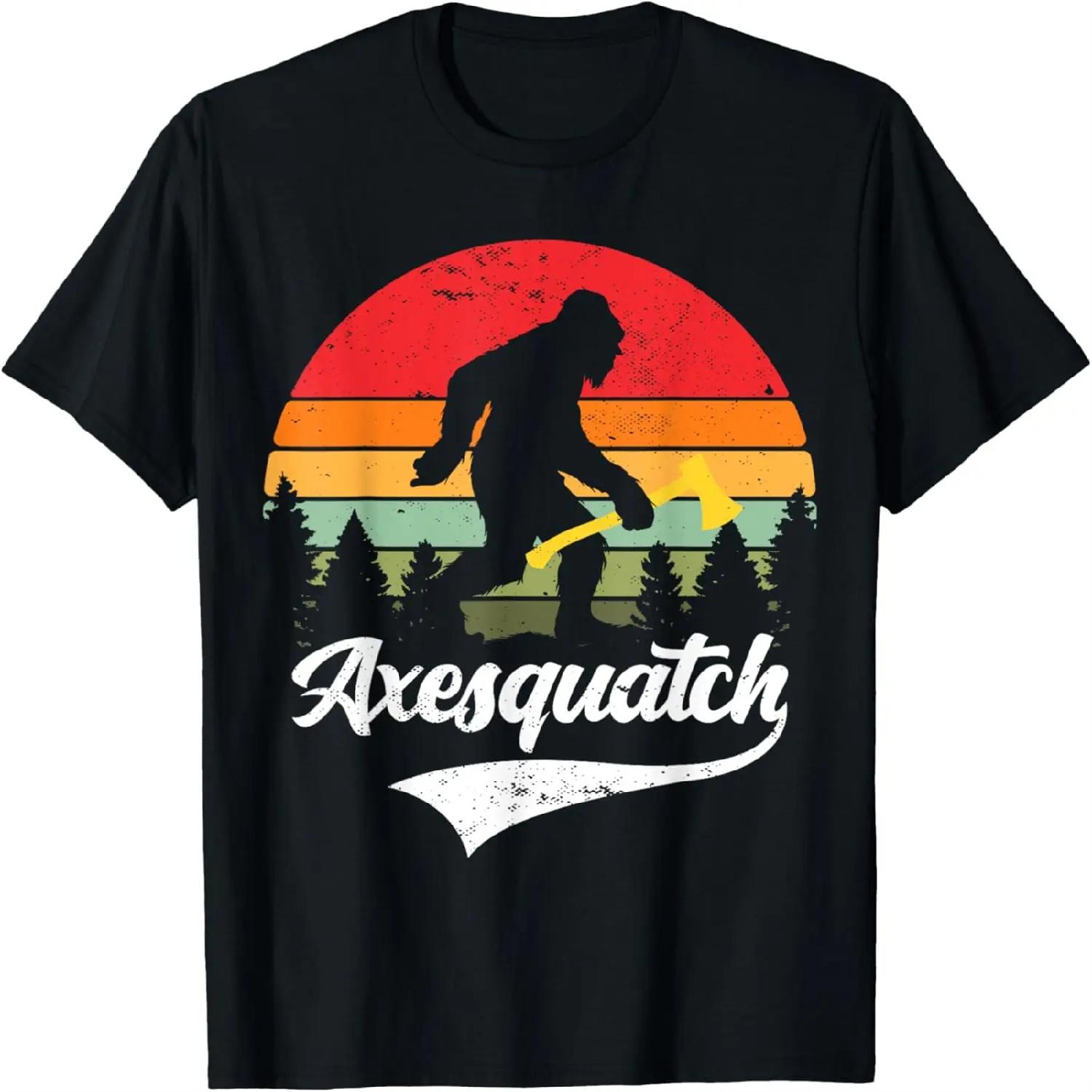 Axesquatch Funny Axe throwing Retro Axe thrower T-Shirt XXXXXL разноцветный