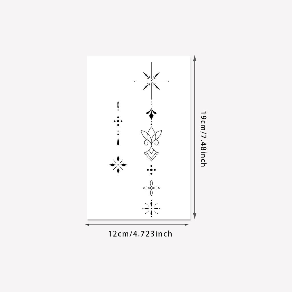 Boho Style Geometric Tattoo Sticker Waterproof And Sweatproof Personality Star Lotus Totem One-Time Simulation Tattoo