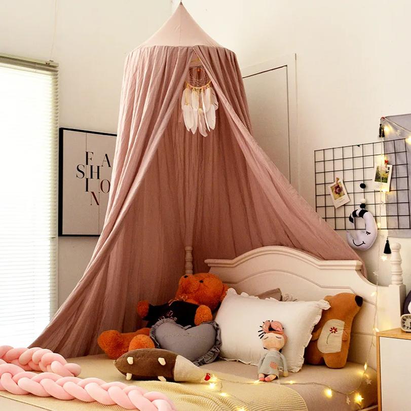 Dome Bed Curtain Children's Windscreen Crib Surround Bed Head Decoration Shading Mosquito Net Bed Tent Large Size Castle Game