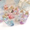 Summer Girls Sandals with Heel Fashion Rhinestone Shiny Glitter Shoes Children Princess Bowtie Pearl Dancing Shoes