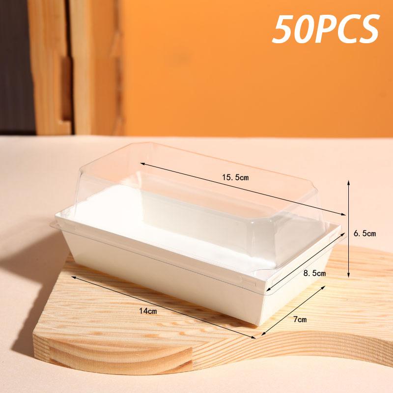 [CL]50Pcs Packaging Box Per Pack Rectangular Roll And Pastry Sandwich Box Cake Packaging Box[CL]