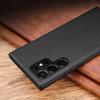 For Samsung Galaxy S25 Ultra Case Litchi Texture Genuine Leather Coated PC + TPU Phone Back Cover