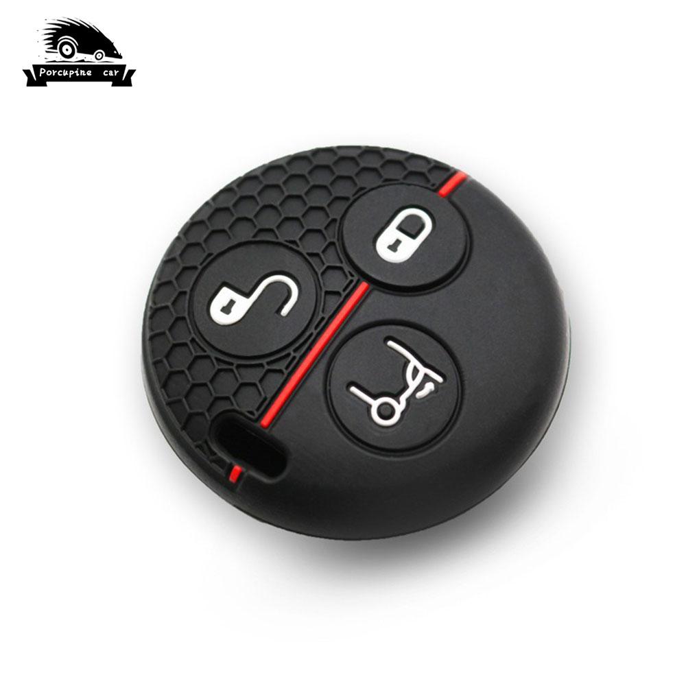 

Silicone Remote Key Case Shell Fob For Mercedes Benz Smart Fortwo 450 07-13 Forfour Roadster City-Coupe 3 Button Car Styling