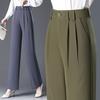 Classic Versatile Wide Leg Pants Women'S Spring And Autumn New Fashion High Waist Temperament Commuter Professional Casual Straight Suit Pants