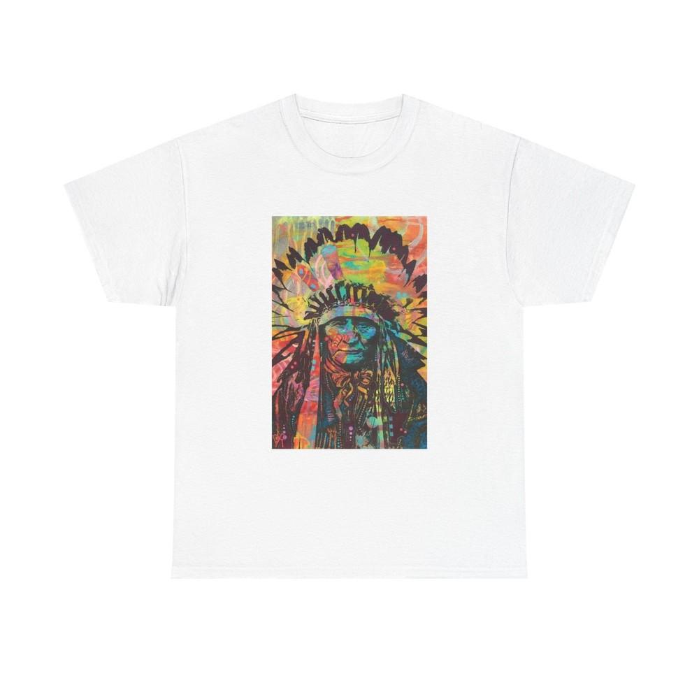 Native American Indian Tshirt Pride New Unisex Heavy Tee Sitting Bull Painting  Unisex T-Shirt XXXL