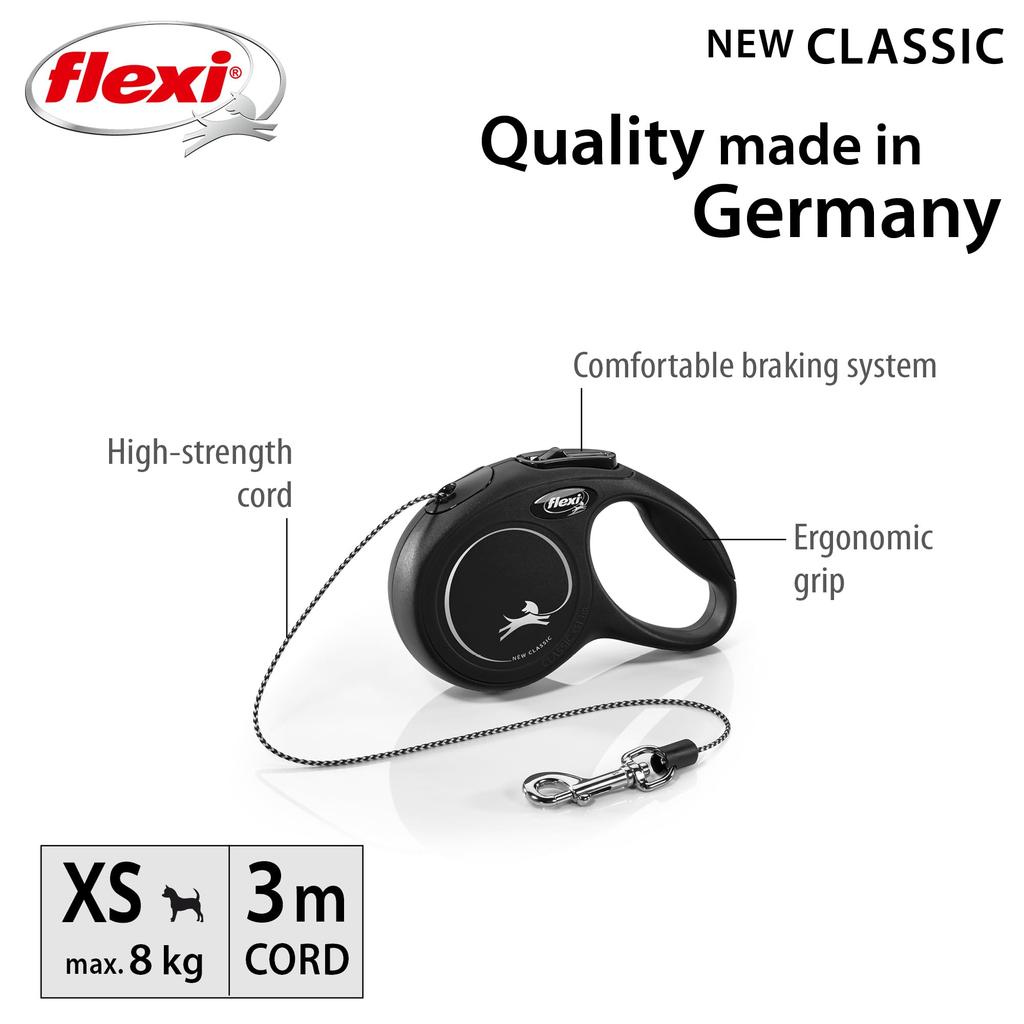 Flexi New Classic Tape XS than 3m Black (Less 12kg) [Dog Lead]