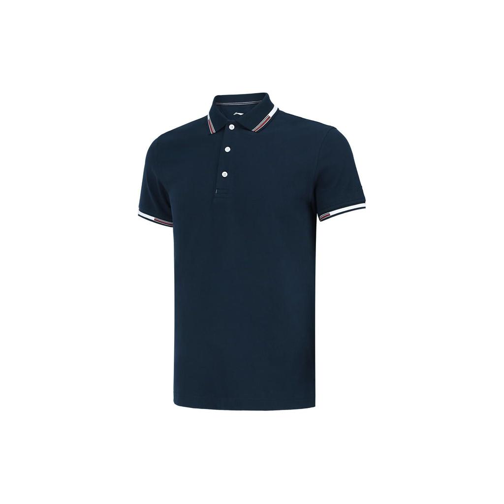 Li Ning Color Block Polo Shirt Men Tops Sailor-Blue APLS143-2