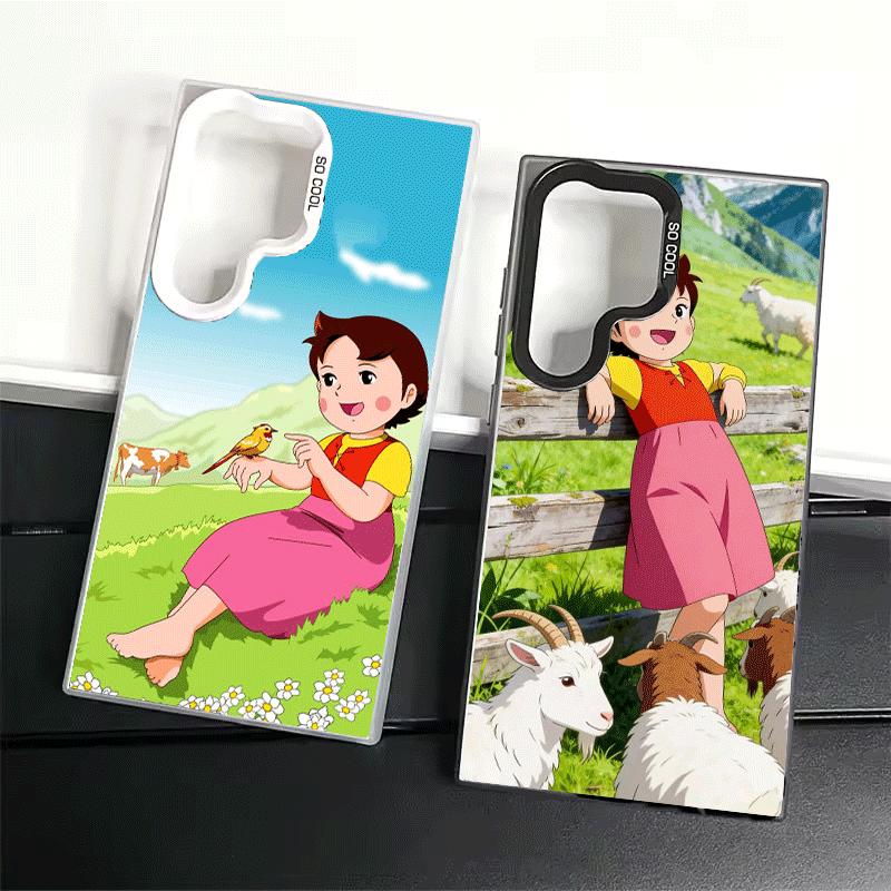 Heidi Cartoon Cute Shockproof Phone Case for Samsung Galaxy S26 Edge S25 Ultra S24 FE S23 Plus S21 Cover Anti Fall Fundas
