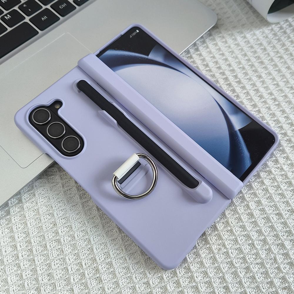 For Samsung Galaxy Z Fold6 5G Case Skin-Touch PC Phone Cover with Stylus and Stylus Slot