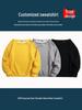 320G Hua Baumwolle Off-Shoulder Sweatshirt: Damen Trendiger Lockerer Pullover