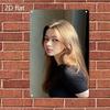 Arte da Parete in Ferro Ritratto Viso Donna Cartello Metallico per Arredamento Casa, Caffetteria Bar Regalo con Montaggio Senza Viti