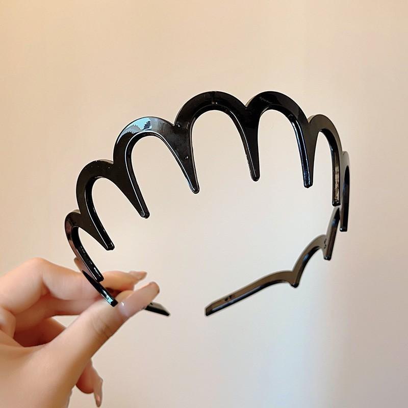 Mesh winding crystal headband new fashion simple headgear with teeth fluffy high skull top hair accessories
