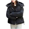 Ladies' Fashionable Solid Color Long Sleeved Loose Warm Hooded Jacket