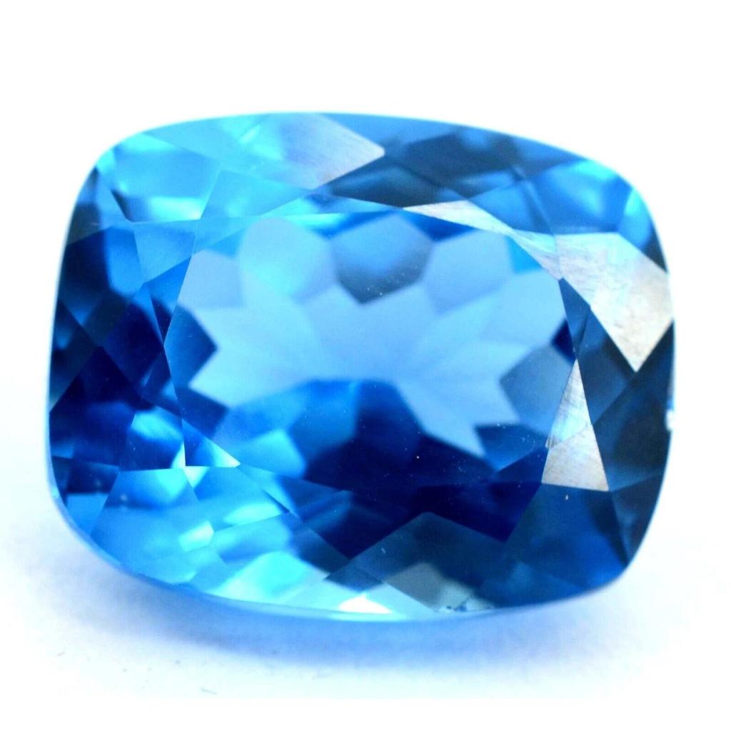 11 Ct+ Natural Santa Maria Blue Aquamarine Cushion Cut Loose Gemstone